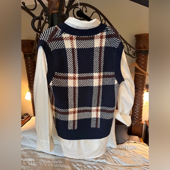 Blouse/Knit Vest Hybrid Shirt - Picture 2 of 5